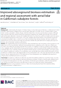 Cover page: Improved aboveground biomass estimation and regional assessment with aerial lidar in California’s subalpine forests