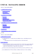 Cover page of Unit 46 - Managing Error