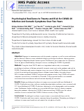 Cover page: Psychological Resilience to Trauma and Risk of COVID-19 Infection and Somatic Symptoms Across 2 Years.