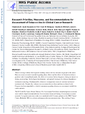 Cover page: Research Priorities, Measures, and Recommendations for Assessment of Tobacco Use in Clinical Cancer Research