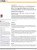 Cover page: Self-Efficacy, Planning, or a Combination of Both? A Longitudinal Experimental Study Comparing Effects of Three Interventions on Adolescents’ Body Fat