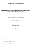 Cover page: Seismic Response of Freestanding Structural Systems: Shake Table Tests and Model Validation