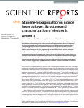 Cover page: Stanene-hexagonal boron nitride heterobilayer: Structure and characterization of electronic property.