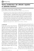 Cover page: Tissue architecture: the ultimate regulator of epithelial function?
