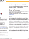 Cover page: Simultaneous Quantification of Multiple Urinary Naphthalene Metabolites by Liquid Chromatography Tandem Mass Spectrometry