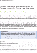 Cover page: Selective Vulnerability of Specific Retinal Ganglion Cell Types and Synapses after Transient Ocular Hypertension