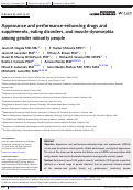 Cover page: Appearance and performance-enhancing drugs and supplements, eating disorders, and muscle dysmorphia among gender minority people.