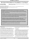 Cover page: Diet-induced Ketoacidosis in a Non-diabetic: A Case Report