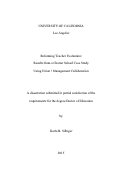 Cover page: Reforming Teacher Evaluation: Results from a Charter School Case Study Using Union / Management Collaboration