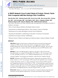 Cover page: A MAPP Network Case-control Study of Urological Chronic Pelvic Pain Compared With Nonurological Pain Conditions