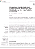 Cover page: Lipopolysaccharide-Activated Canine Platelets Upregulate High Mobility Group Box-1 via Toll-Like Receptor 4