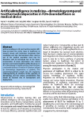 Cover page: Artificial intelligence in medicine - dermatology compared to other medical specialties in FDA-cleared software as medical device