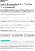 Cover page: Practice Dilemmas: Conditions That Mimic Pressure Ulcers/Injuries- To Be or Not To Be?