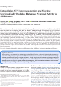 Cover page: Extracellular ATP Neurotransmission and Nicotine Sex-Specifically Modulate Habenular Neuronal Activity in Adolescence