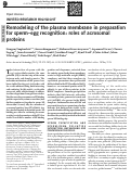 Cover page: Remodeling of the plasma membrane in preparation for sperm-egg recognition: roles of acrosomal proteins