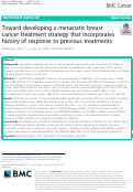 Cover page: Toward developing a metastatic breast cancer treatment strategy that incorporates history of response to previous treatments