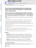 Cover page: The association of periodontal disease and cardiovascular disease risk: Results from the Hispanic Community Health Study/Study of Latinos