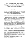 Cover page: Tuna, Dolphins, and Purse Seine Fishing in the Eastern Tropical Pacific: The Controversy Continues