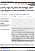 Cover page: Effect of standard‐dose and high‐dose pimobendan on select indices of renal and cardiac function in dogs with American College of Veterinary Internal Medicine stage B2 myxomatous mitral valve disease