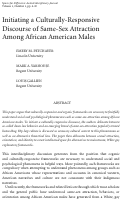Cover page: Initiating a Culturally Responsive Discourse of Same Sex Attraction among African American Males