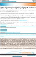 Cover page: Survey of Neuroanatomic Sampling and Staining Procedures in Alzheimer Disease Research Center Brain Banks.