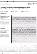 Cover page: The effect of charged residue substitutions on the thermodynamics of protein‐surface interactions