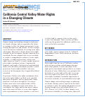 Cover page: California Central Valley Water Rights in a Changing Climate