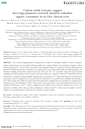 Cover page: Carbon stable isotopes suggest that hippopotamus‐vectored nutrients subsidize aquatic consumers in an East African river