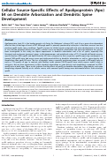 Cover page: Cellular Source-Specific Effects of Apolipoprotein (Apo) E4 on Dendrite Arborization and Dendritic Spine Development