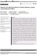 Cover page: Impacts of an egg intervention on nutrient adequacy among young Malawian children.