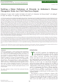 Cover page: Tackling a Major Deficiency of Diversity in Alzheimer’s Disease Therapeutic Trials: An CTAD Task Force Report