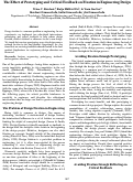 Cover page: The Effect of Prototyping and Critical Feedback on Fixation in Engineering Design