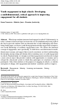 Cover page: Youth engagement in high schools: Developing a multidimensional, critical approach to improving engagement for all students