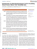 Cover page: Development of a Web-Based Interactive Tool for Visualizing Breast Cancer Clinical Trial Tolerability Data