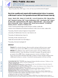 Cover page: Decision quality and regret with treatment decisions in women with breast cancer: Pre-operative breast MRI and breast density