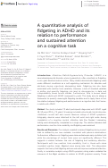 Cover page: A quantitative analysis of fidgeting in ADHD and its relation to performance and sustained attention on a cognitive task