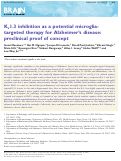 Cover page: Kv1.3 inhibition as a potential microglia-targeted therapy for Alzheimer’s disease: preclinical proof of concept