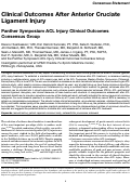 Cover page: Clinical Outcomes After Anterior Cruciate Ligament Injury: Panther Symposium ACL Injury Clinical Outcomes Consensus Group