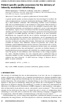 Cover page: Patient specific quality assurance for the delivery of intensity modulated radiotherapy