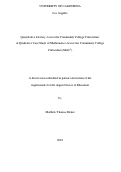 Cover page: Quantitative Literacy Across the Community College Curriculum: A Qualitative Case Study of Mathematics Across the Community College Curriculum (MAC3)