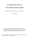 Cover page: Government Policy Effects on Urban and Rural Income Inequality