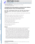 Cover page: Leveraging Clinical Trial Populations and Data from the Children's Oncology Group for Cancer Survivorship Research.