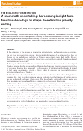 Cover page: A mammoth undertaking: harnessing insight from functional ecology to shape de‐extinction priority setting