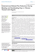 Cover page: Endometriosis-Related Pain Reduction During Bleeding and Nonbleeding Days in Women Treated with Elagolix