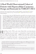 Cover page: A Real‐World Observational Cohort of Patients with Hepatocellular Carcinoma: Design and Rationale for TARGET‐HCC