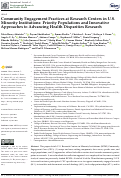 Cover page: Community Engagement Practices at Research Centers in U.S. Minority Institutions: Priority Populations and Innovative Approaches to Advancing Health Disparities Research