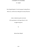 Cover page: Native English Speakers' Second Language Learning Choices, Motivation, and Persistence During Postsecondary Education