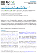 Cover page: A Cost-effective, High-throughput, Highly Accurate Genotyping Method for Outbred Populations.