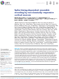 Cover page: Spike-timing-dependent ensemble encoding by non-classically responsive cortical neurons