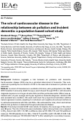 Cover page: The role of cardiovascular disease in the relationship between air pollution and incident dementia: a population-based cohort study